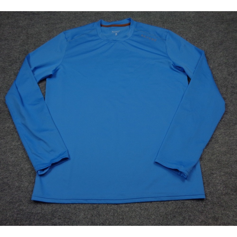 Beyond Clothing Performance Shirt Mens M Blue Activewear Long Sleeve Crew Neck